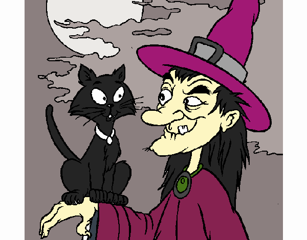 Bruxa e gato