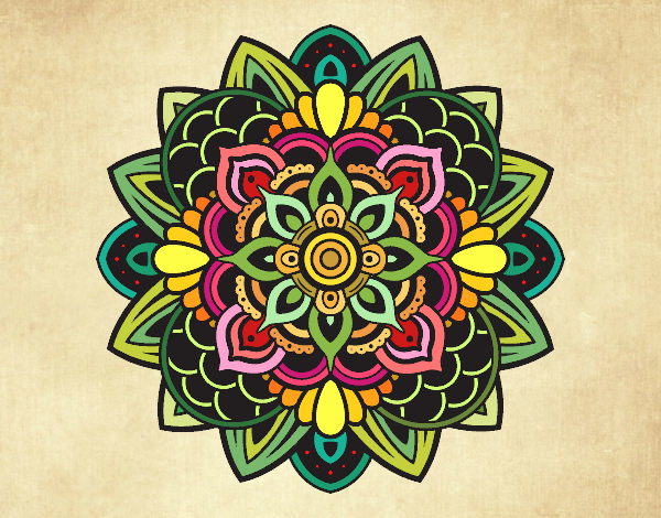 Desenho Mandala decorativa pintado por leinha