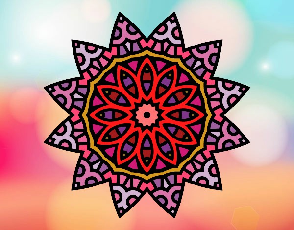 Desenho Mandala estrela pintado por leinha