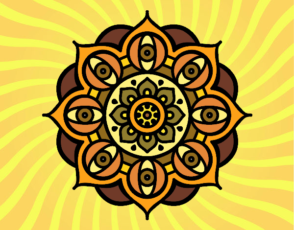 Desenho Mandala olhos pintado por Craudia