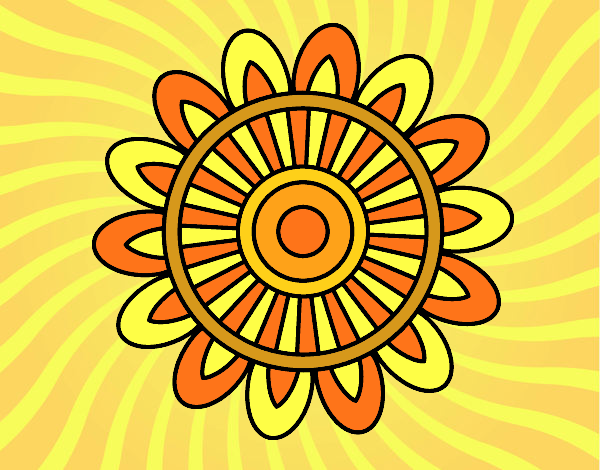 Desenho Mandala solar pintado por leinha