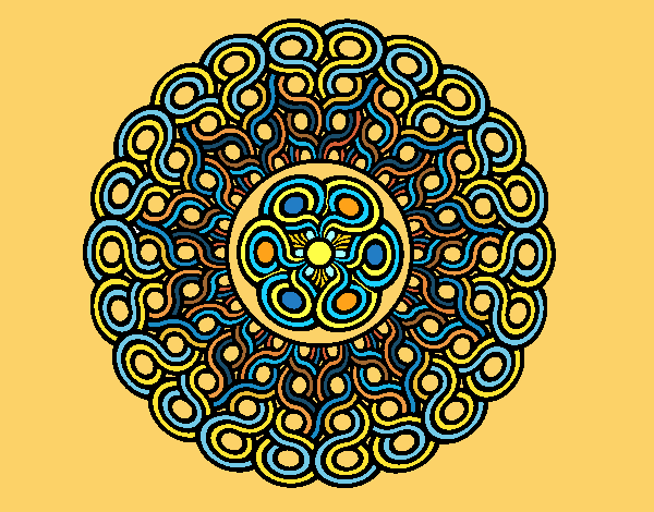 Desenho Mandala trançada pintado por leinha