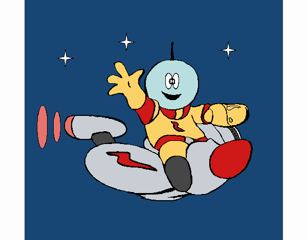 Marciano numa moto espacial