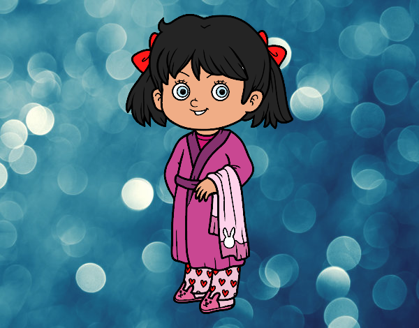 Desenho Menina com pijama pintado por Vitoria77 