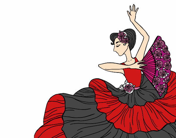 Desenho Mulher flamenco pintado por EmilyLuisa