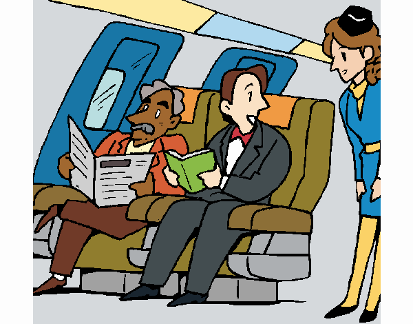 Desenho Passageiros no avião pintado por Craudia