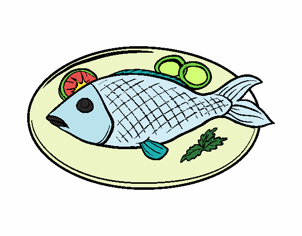 Desenho Placa de peixes pintado por Humano