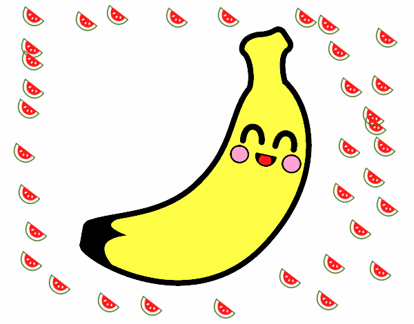 Desenho Banana das Canárias pintado por JujuKB