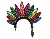 Desenho Cabeça coroa de penas indiana pintado por zoi12