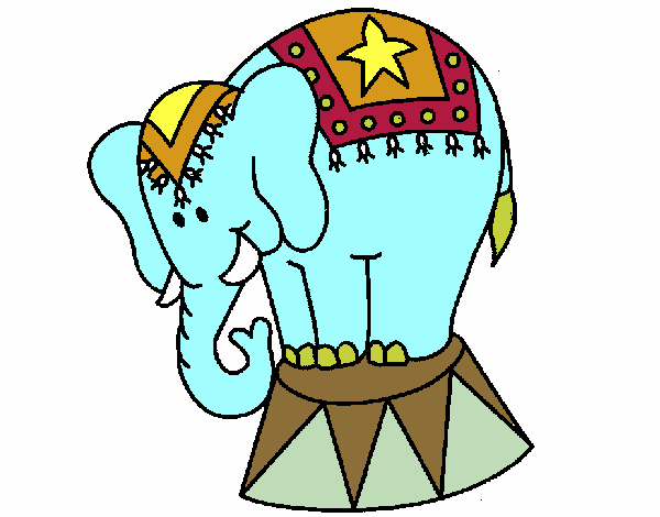 Desenho Elefante a actuar pintado por isalu