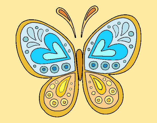 Desenho Mandala borboleta pintado por leinha