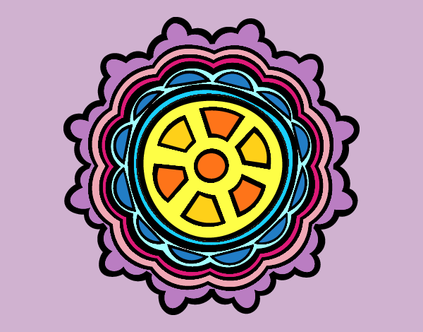 Desenho Mandala em forma de leme pintado por leinha