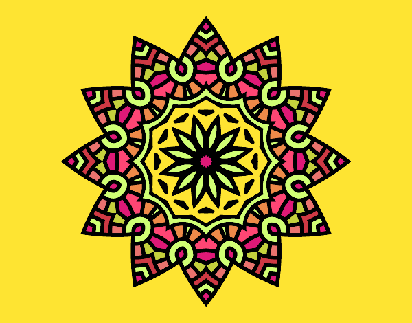 Desenho Mandala estrela floral pintado por ceciliaz