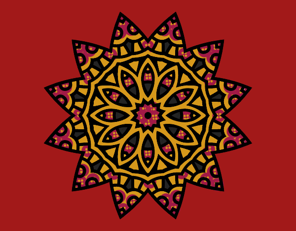 Desenho Mandala estrela pintado por ceciliaz