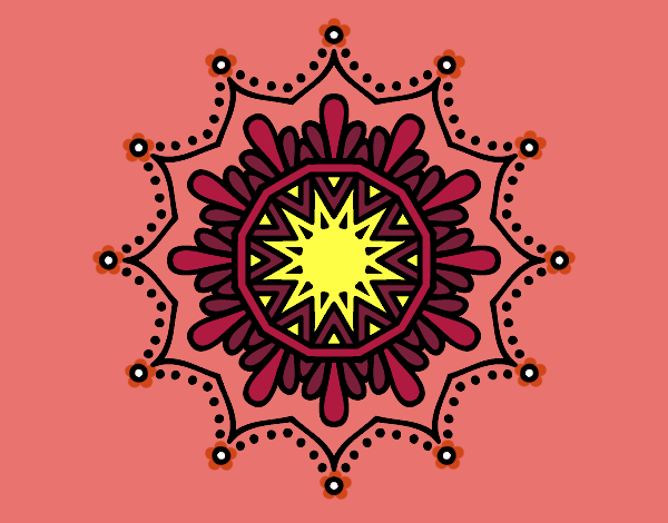 Desenho Mandala flor de neve pintado por ceciliaz