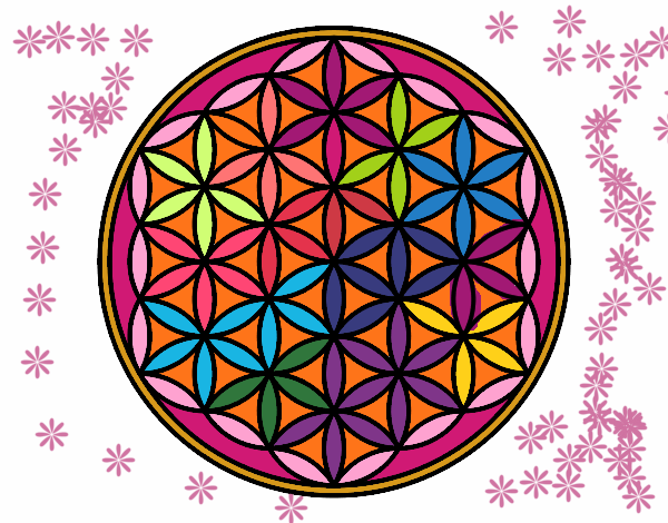 Desenho Mandala flor de vida pintado por JujuKB