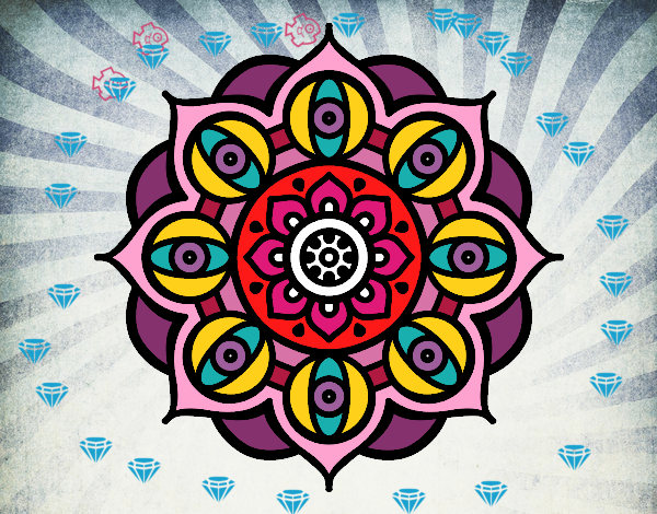 Desenho Mandala olhos pintado por JujuKB