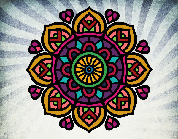 Desenho Mandala para a concentração mental pintado por JujuKB