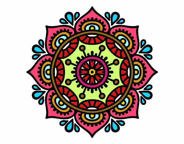 Desenho Mandala para relaxar pintado por JujuKB