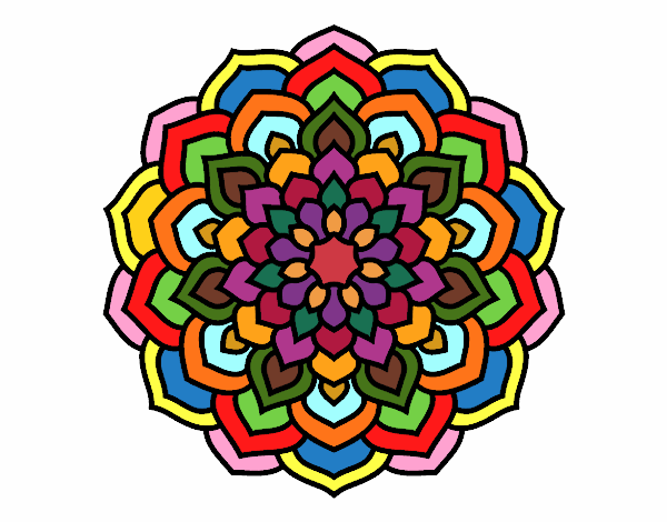 Desenho Mandala pétalas de flores pintado por JujuKB