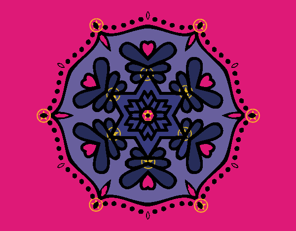 Desenho Mandala simétrica pintado por ceciliaz