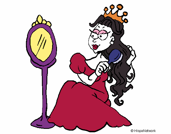 Desenho Princesa e espelho pintado por isalu