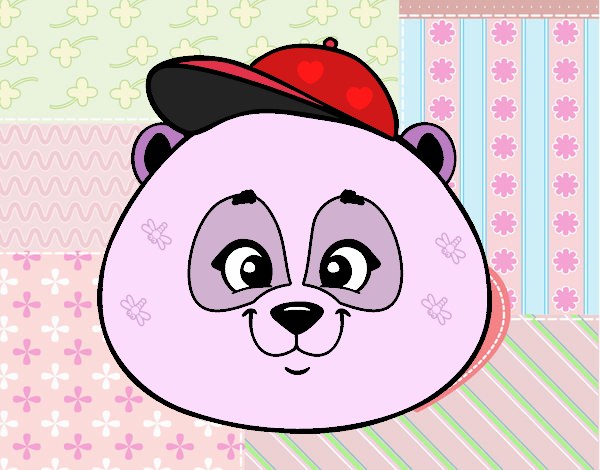 Cara de urso panda com gorro