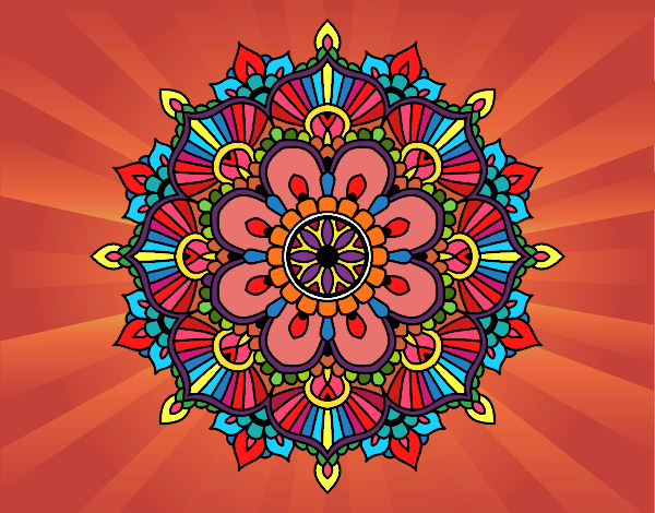Desenho Mandala flash floral pintado por ceciliaz