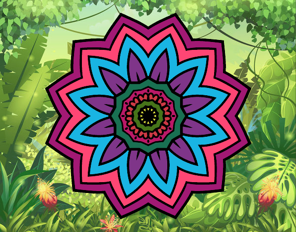 Desenho Mandala flores de girassol pintado por JujuKB