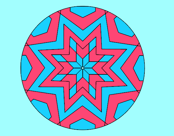 Desenho Mandala mosaico estrela pintado por LoohCosta