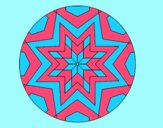 Desenho Mandala mosaico estrela pintado por LoohCosta