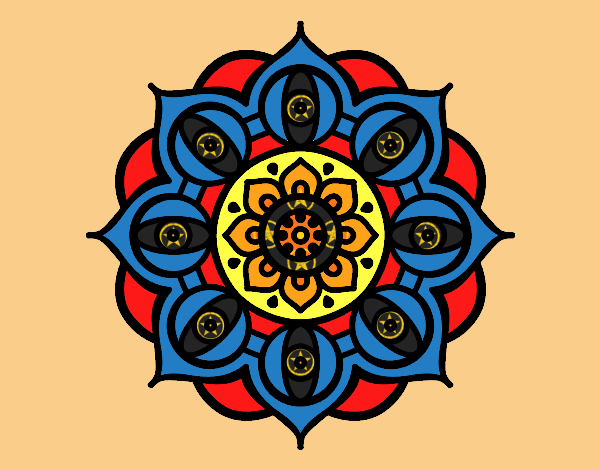 Desenho Mandala olhos pintado por ceciliaz
