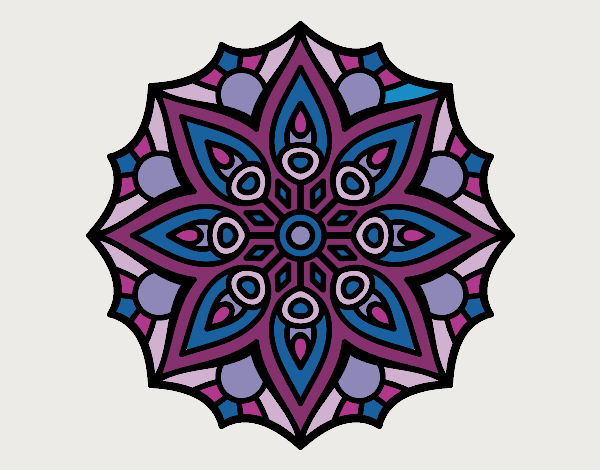 Desenho Mandala simetria simples pintado por guid