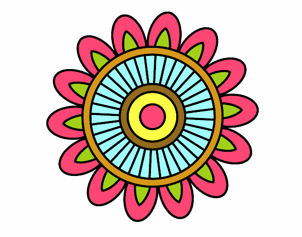Desenho Mandala solar pintado por JujuKB