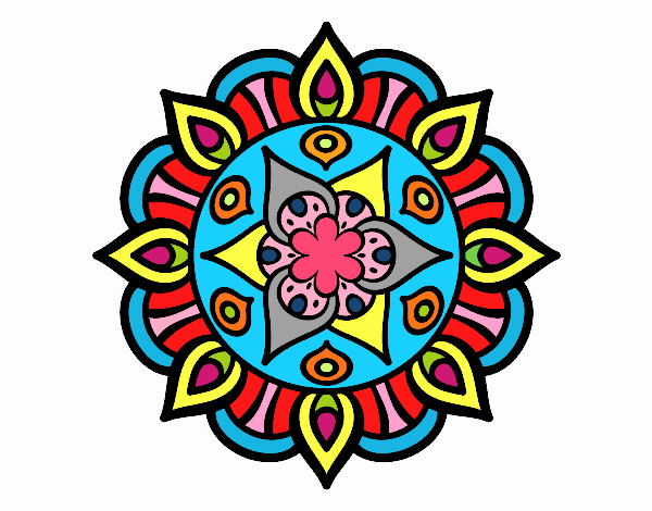 Desenho Mandala vida vegetal pintado por rosalina