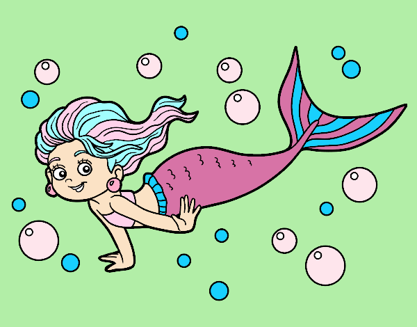 Desenho Sireia do mar pintado por Bianca99