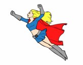 Desenho Super girl voador pintado por taisdaroch