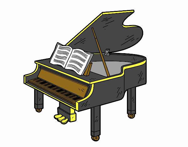 Desenho Um piano de cauda aberto pintado por Gabyy0102
