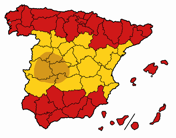 Mapa da Espanha com Bandeira