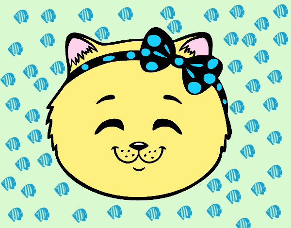 Desenho Cara de gatinha feliz pintado por Bianca99