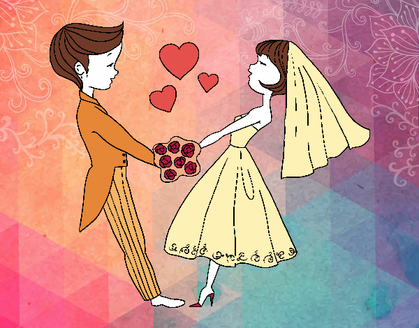 Desenho Casado e no amor pintado por isalu