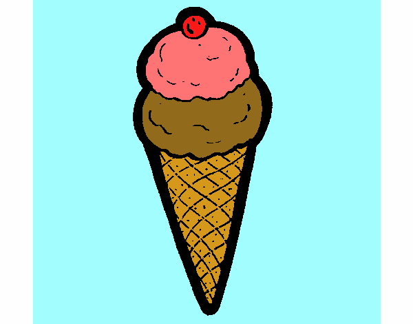 Desenho Cone de gelado pintado por guid