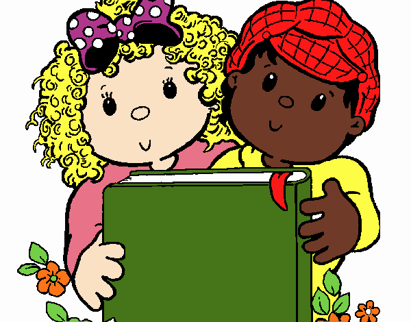 Crianças com um livro