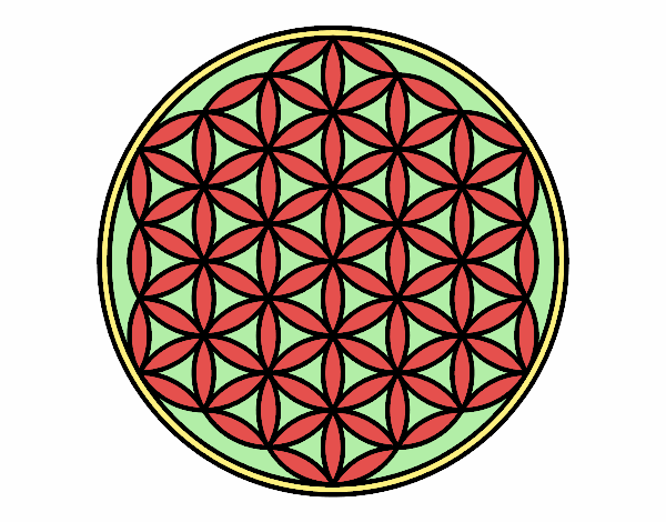 Desenho Mandala flor de vida pintado por guid
