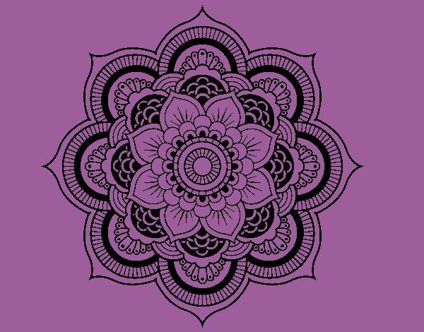 Desenho Mandala flor oriental pintado por JujuKB