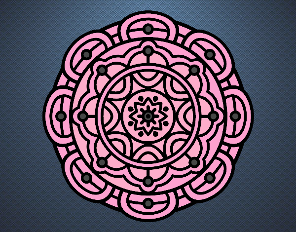 Desenho Mandala para relaxamento mental pintado por rosalina