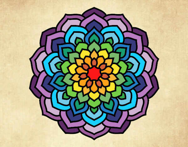 Desenho Mandala pétalas de flores pintado por Craudia