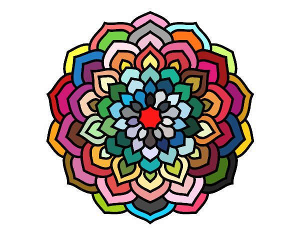 Desenho Mandala pétalas de flores pintado por zoi12