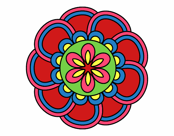 Desenho Mandala pétalas pintado por guid