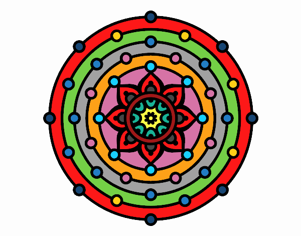Desenho Mandala sistema solar pintado por rosalina
